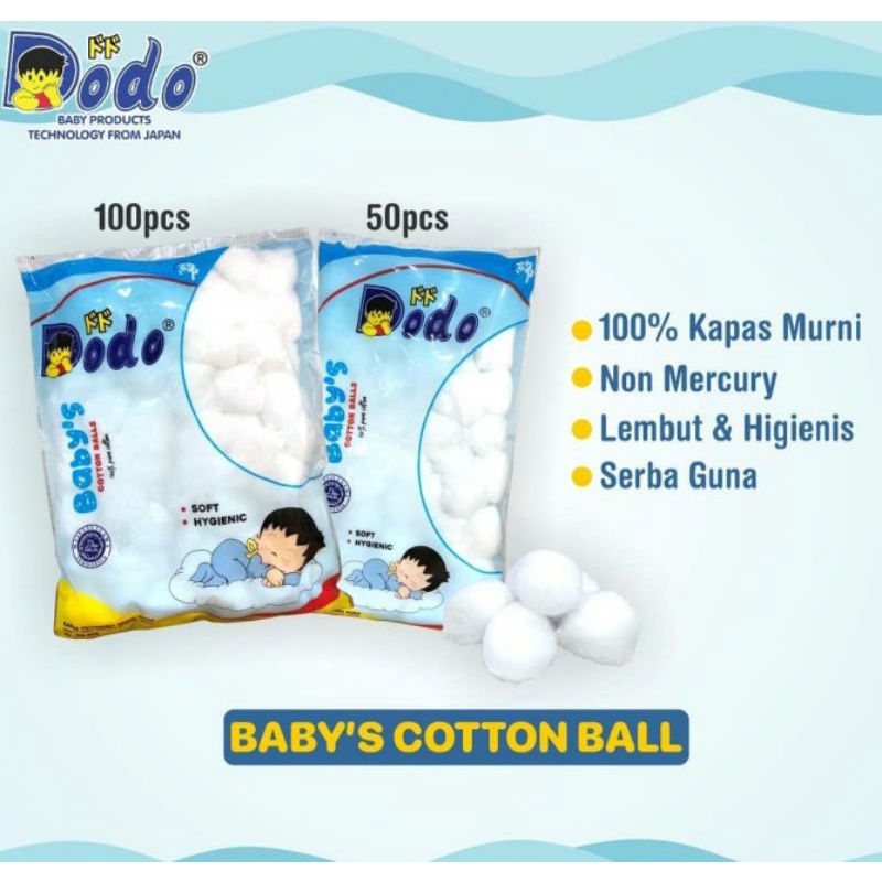 Kapas Medisoft Cotton Ball 120 Balls / Dodo 100 Ball Kapas Lembut Bayi / Kapas Bulat