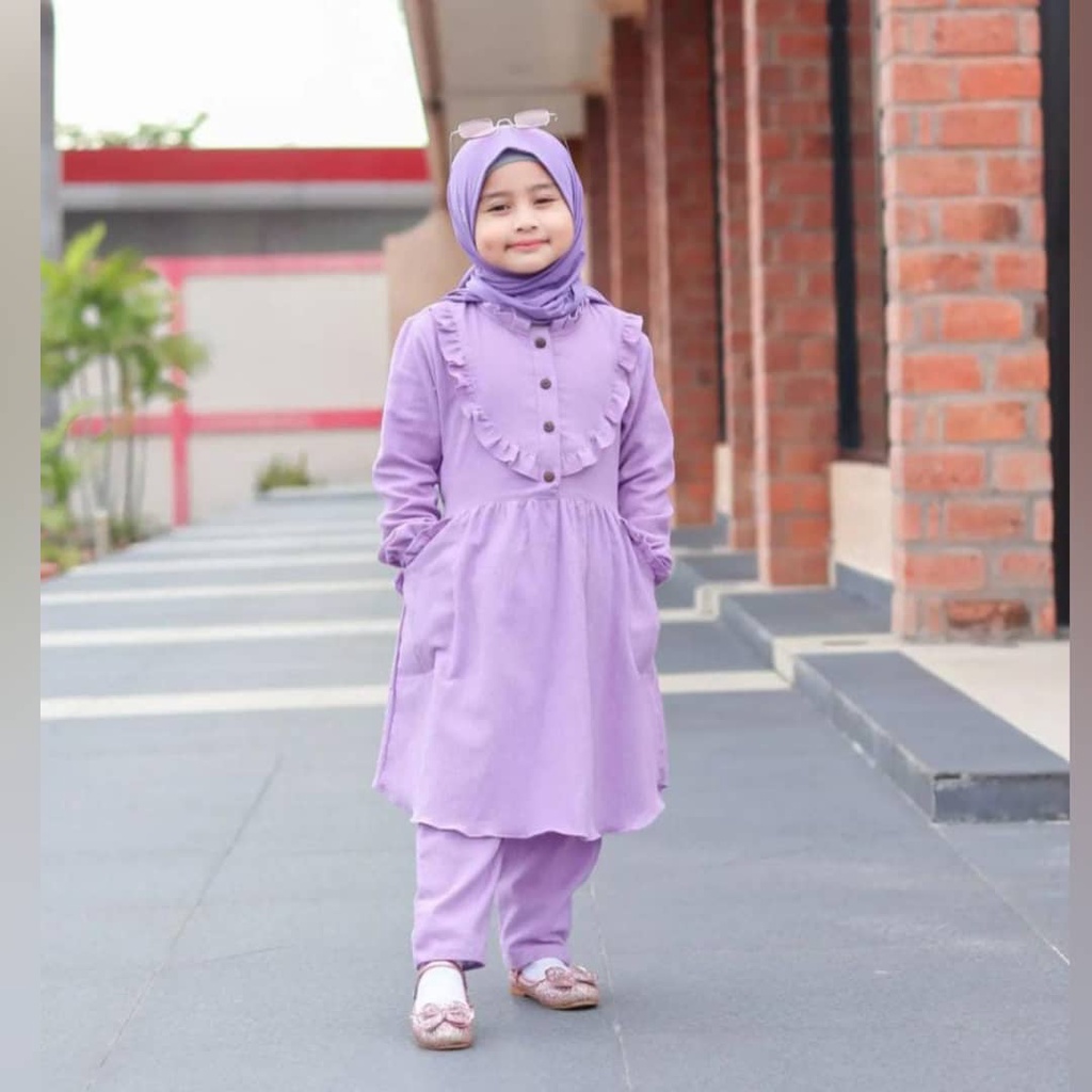 ZAHIRA SET KIDS KF KATUN RAYON LD 88 CM PB 72 CM PC 79 CM 7-8 TAHUN DAPAT ATASAN + CELANA MODEL KEKINIAN, TRENDY , MODIS DAN SIMPLE ANAK BAJU KIDSS WANITA  TERBARU 2022