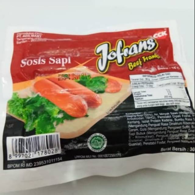 

Jofrans Sosis Sapi 300gram