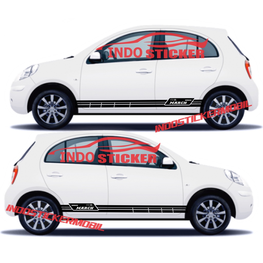STICKER STIKER MOBIL NISSAN MARCH KANJI STICKER LIST STRIPE MOBIL NISSAN MARCH