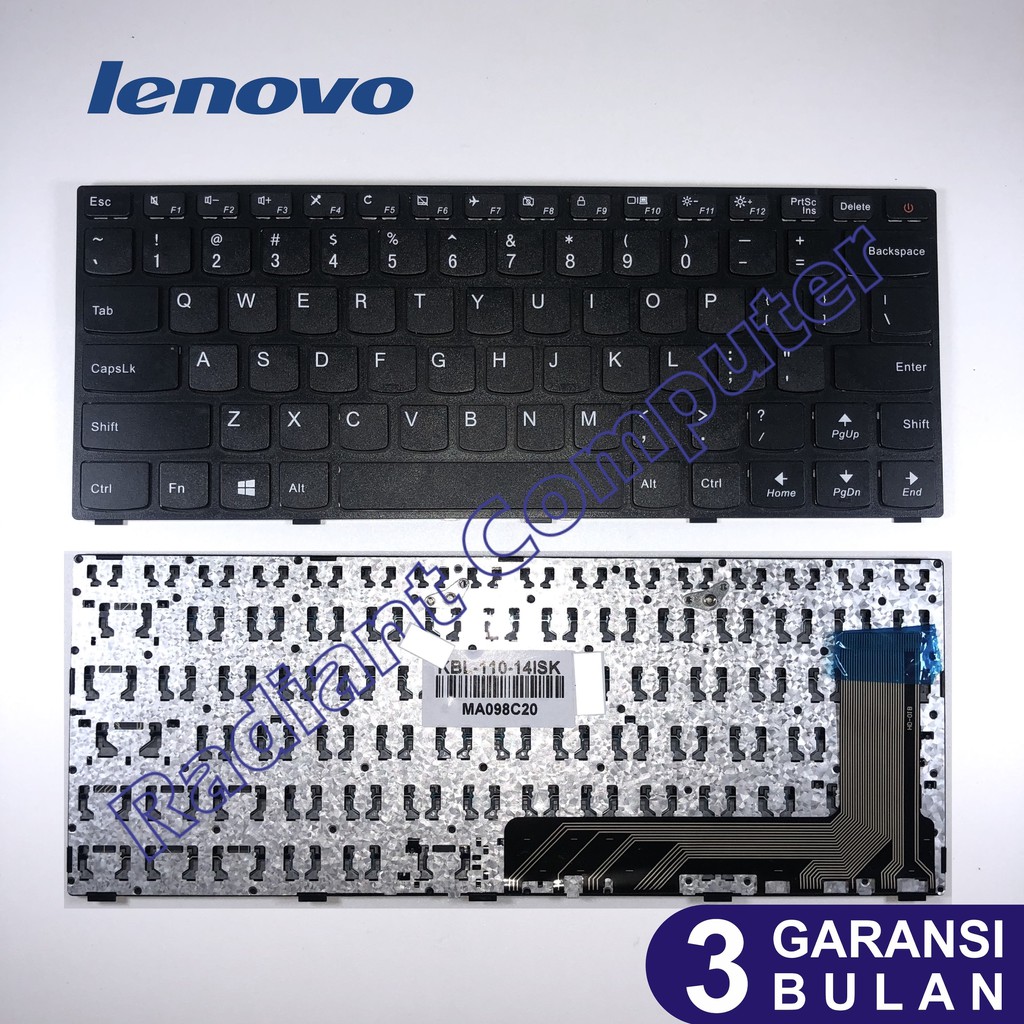 Keyboard Lenovo 110 14 inch, 110-14ISK, tombol POWER kabel samping