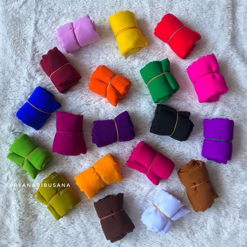 Selendang bali 2,5 m | Selendang crep cerah warna warni-2