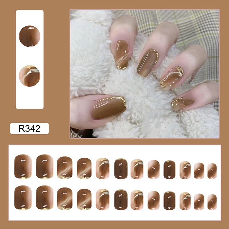 R341-r360 24pcs / Kotak Kuku Palsu Full Cover Untuk Nail Art