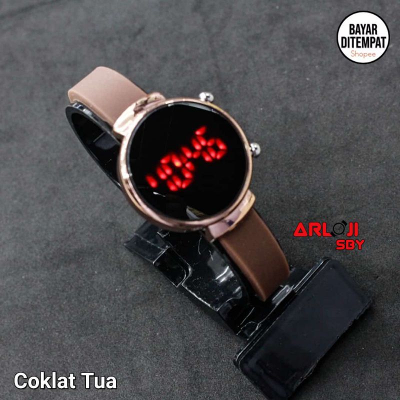 JAM TANGAN WANITA LED WATCH MONOL MINI RUBBER MURAH