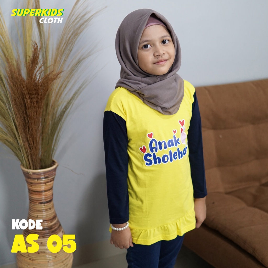 BAJU ANAK PEREMPUAN / KAOS ANAK PEREMPUAN / PAKAIAN ANAK CEWEK KAOS ANAK PEREMPUAN LENGAN PANJANG ANAK SHOLEHAH ECER GROSIR SUPERKIDS CLOTH 1 - 11 TAHUN