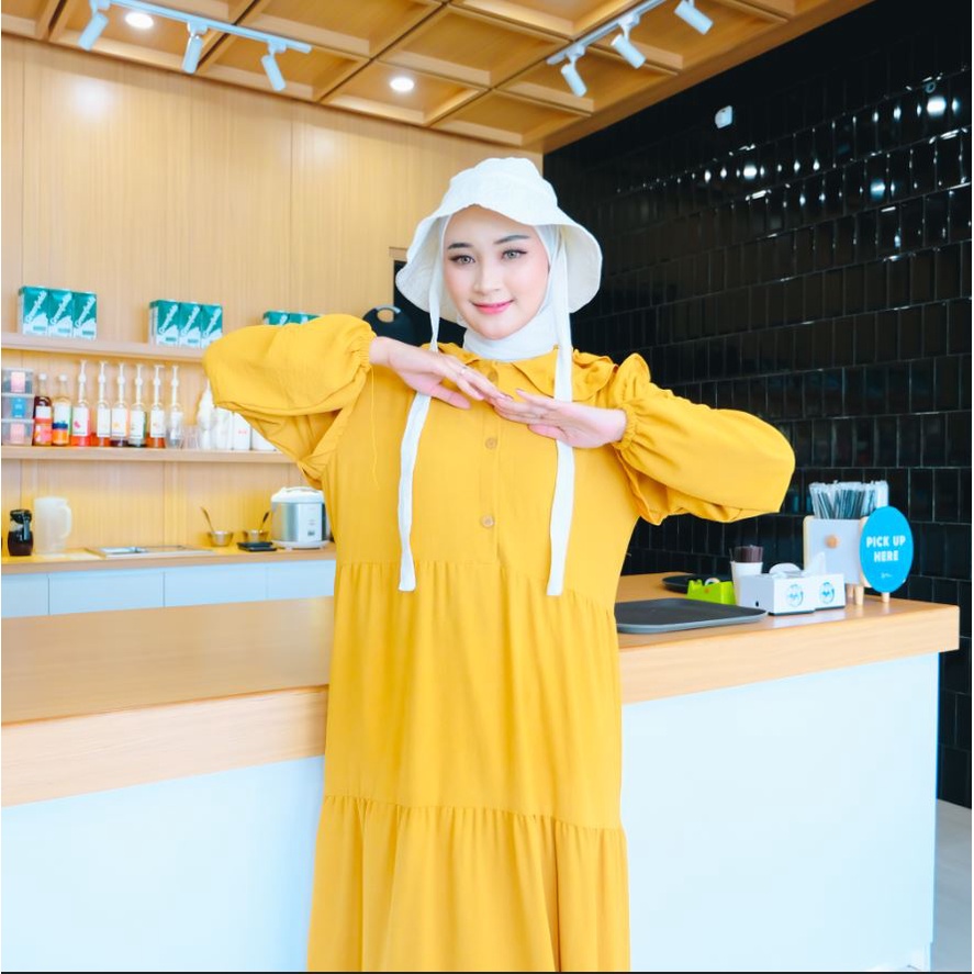 (MSB) GAMIS VIVY MIDI DRESS REMAJA WANITA CRINCLE AIRFLOW