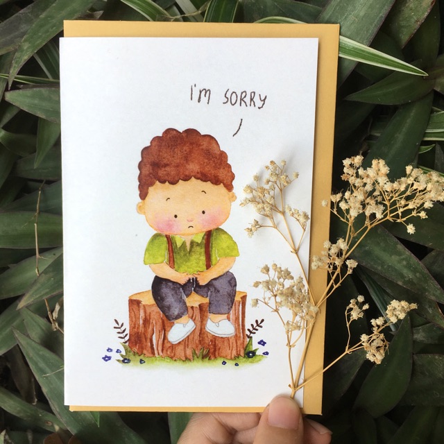 

Kartu ucapan watercolor lucu - im sorry by Mentol Art