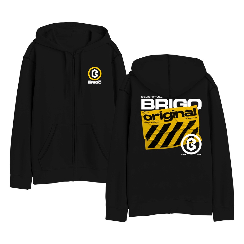 Sweater Hoodie Resleting BRIGO Delight Full Sablon DTF Fleece Cotton II BRIGO Zipper Jumper Hoodie Delight Full II M-XXL (Pria &amp; Wanita) Free stiker&amp;Gantungan Kunci
