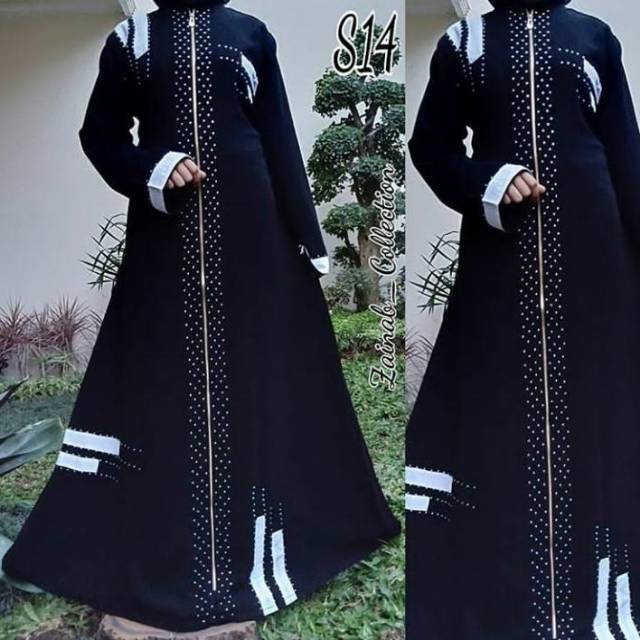 Abaya list gamis hitam busana muslim