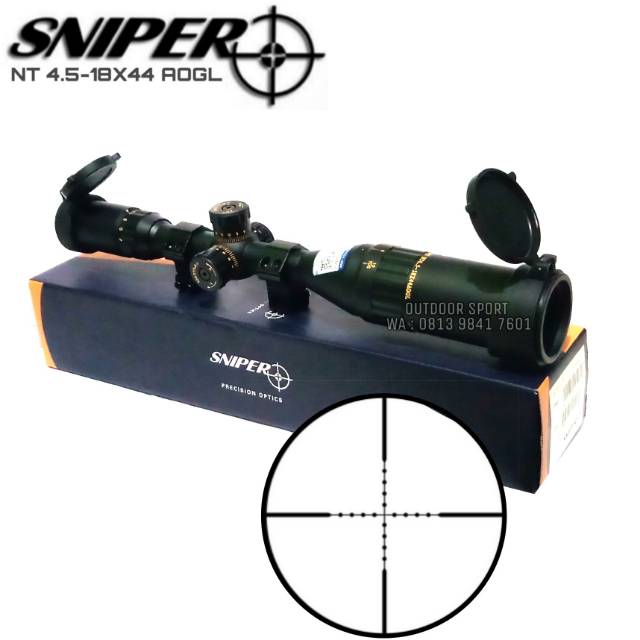 Telescope Sniper Gold MT 4.5-18x44 AOGL RGB Mildot Riflescope Hunting - Teleskop Sniper
