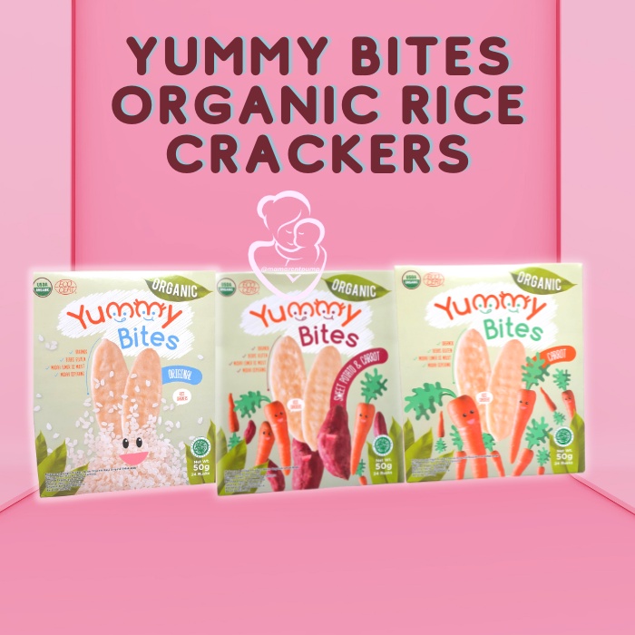 Yummy Bites 6M+ Organic Crackers 50 gram organik cracker snack bayi