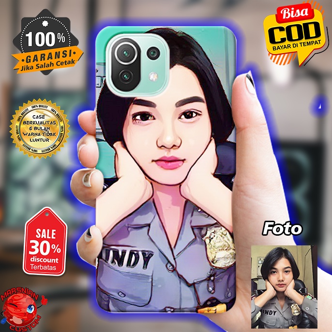 Case Custom Xiaomi MI 11 Lite Kualitas High Grade Foto Sendiri / Luxury Glass Case Xiaomi Mi 11 Lite