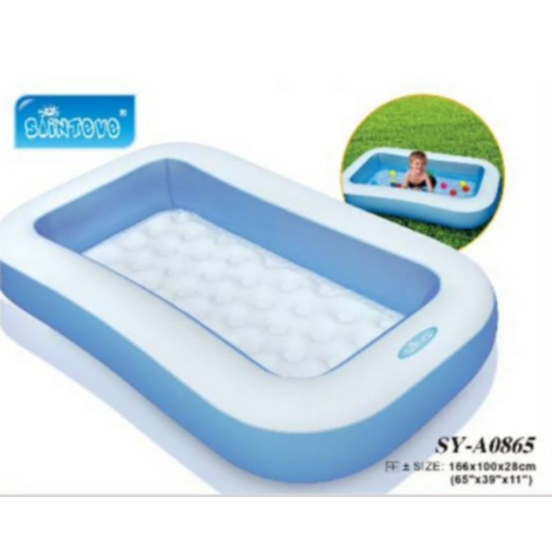 KOLAM ANAK 1 RING DASAR GELEMBUNG SY-A0865 / KOLAM INFLATABLE 166X100X28