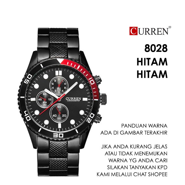 CURREN 8028 Jam Tangan Pria Analog Stainless Steel Chronograph Tidak Aktif Bezel WATCHKITE WKOS