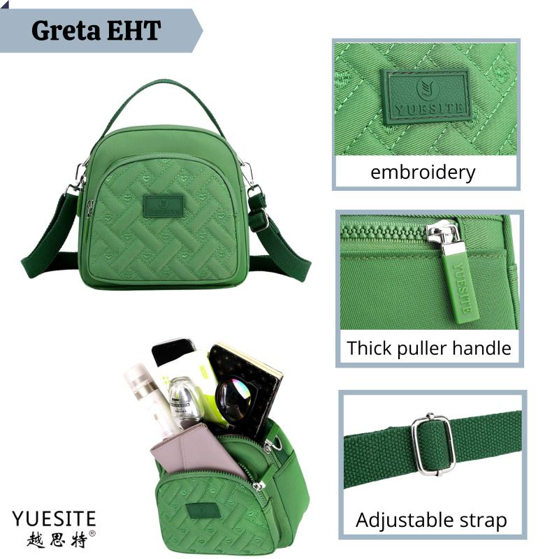 YUESITE GRETA ORIGINAL TAS WANITA 3in1 TENTENG SELEMPANG RANSEL KECIL SMALL CYUTEBAGS