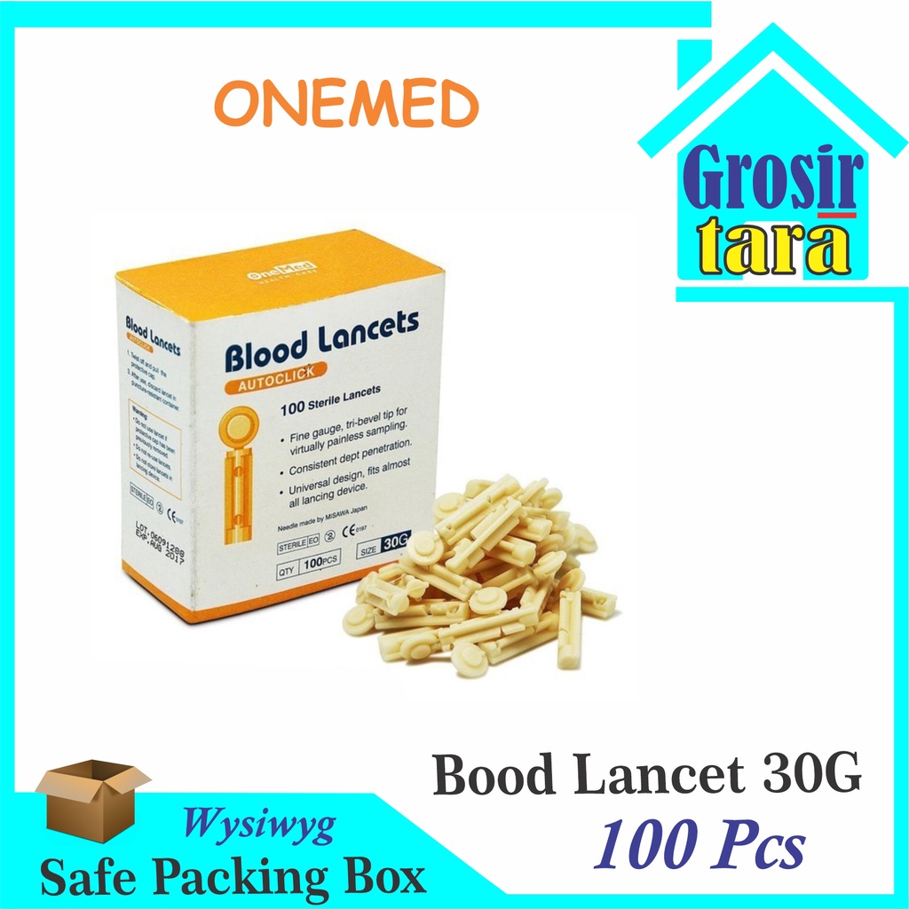 Blood Lancet 30G Onemed Isi 100 Pcs Jarum lancets Darah 30 G 100pcs