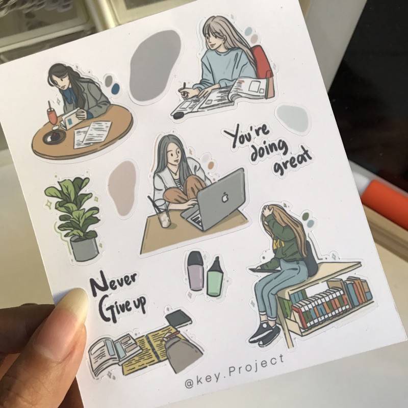 

Korean sticker set/ aesthetic sticker/ study sticker/ stiker jurnal