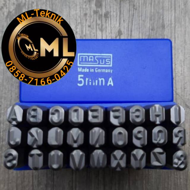 

MASUS Germany Huruf dan Angka Ketok 5 mm Stamp Punch Letter Set A-Z and hurup &