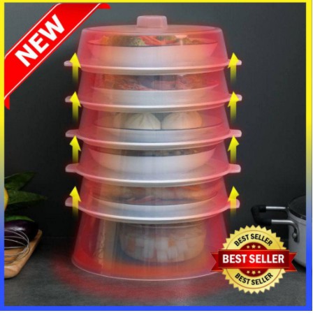 STACKABLE FOOD COVER PENUTUP MAKANAN TUDUNG SAJI TAHAN PANAS 5 SUSUN TINGKAT