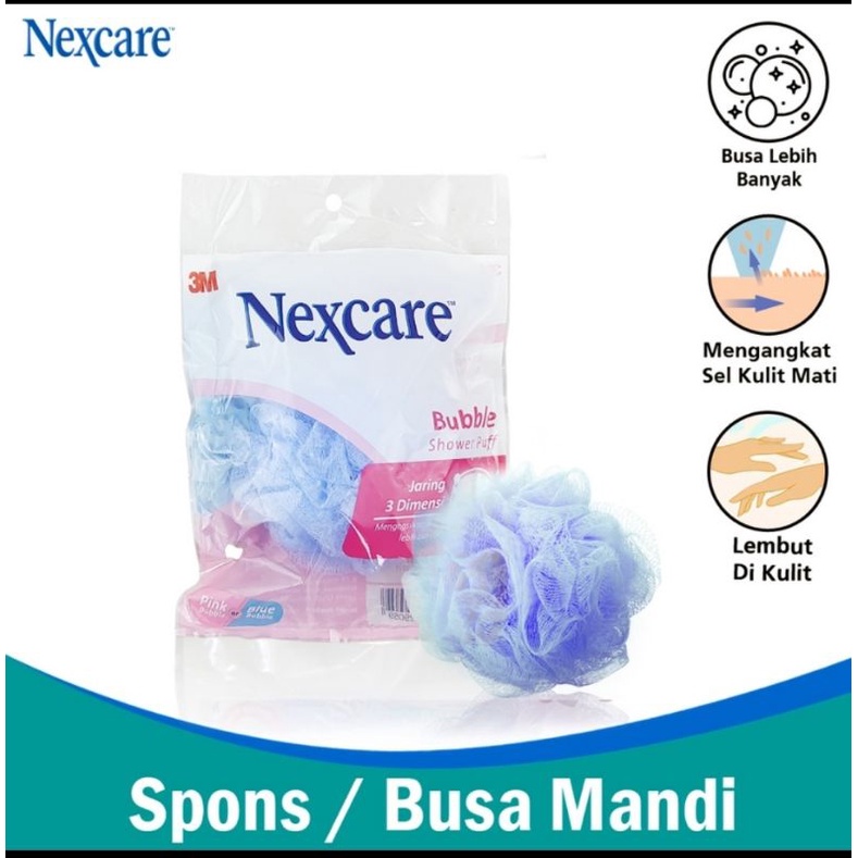 3M Nexcare Busa / Spons Mandi Bubble Shower Puff Bath Sponge Lembut