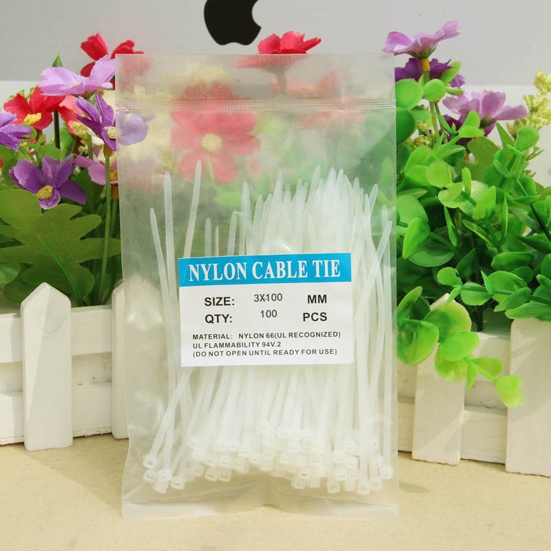 Kabel Tis Ties Self Locking Wire Zip Cable Organizer 2.5x100mm 100 PCS - V94 - Black