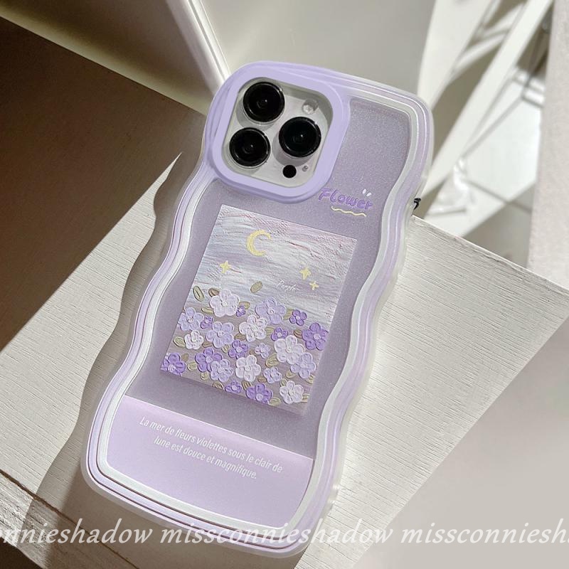 Vivo Y02 Y35 Y12s Y16 Y15s Y21T Y22 Y02s T22s Y75 Y11 Y15 Y12i Y15A Y33s Y12 Y21 Y91C Y17 Y20 Y30 Y11s Y20i Y30i Y91 Y20s G Y21A Y33T Art Lukisan Cat Minyak Flower Wavy Frame Soft Cover