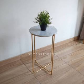  Meja Pojok  Top Marmer Putih Ukuran Diameter 40 cm Shopee 