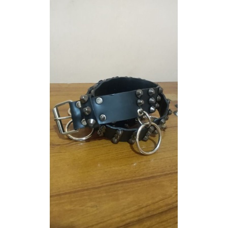 Eightball black cone full with ring O / Sabuk punk / sabuk topong / ikat pinggang