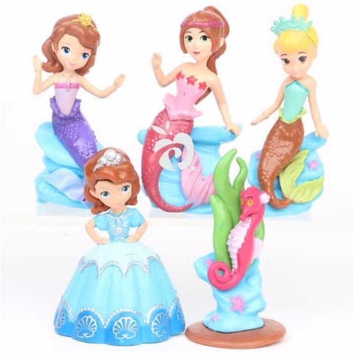 Sofia The First Mermaid topper kue cake figure Set 5 Pajangan  Toppers DA336