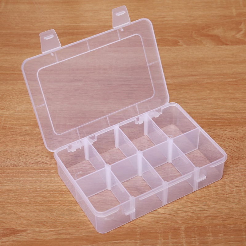 Gro Kotak Penyimpanan Perhiasan Manik Anting Organiser Kompartemen Storage Box Kotak Organiser Plastik Dengan 8sekat Adjustable