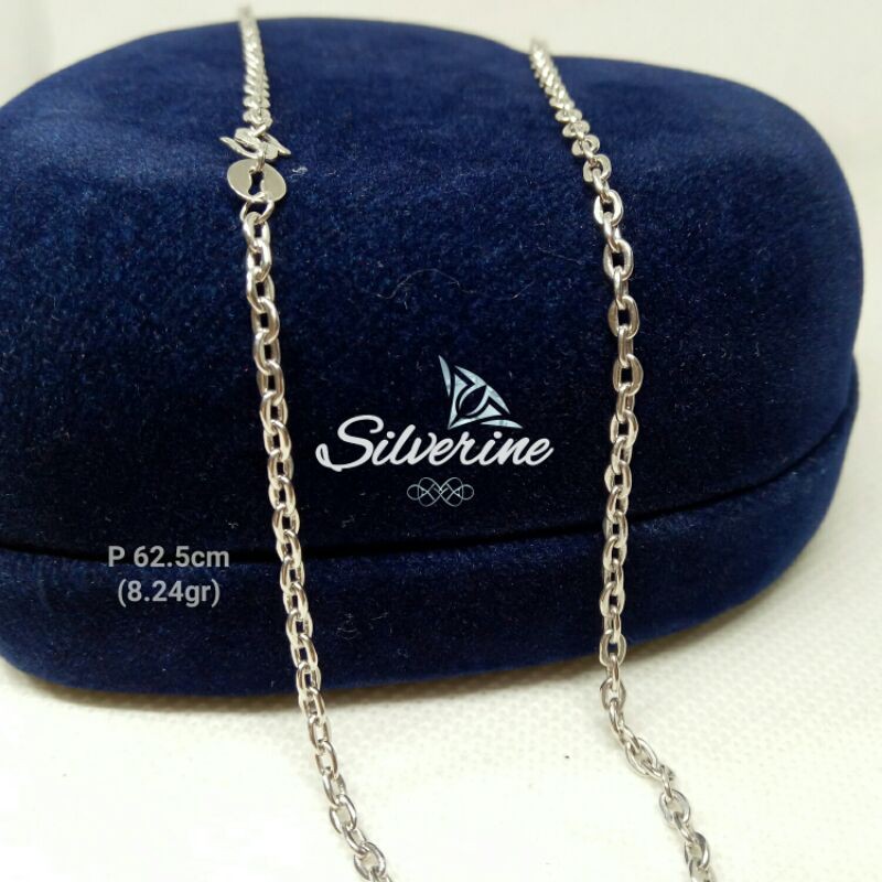 KALUNG RANTAI PRIA SILVER 925 PERAK 925 LAPIS EMAS PUTIH RHODIUM