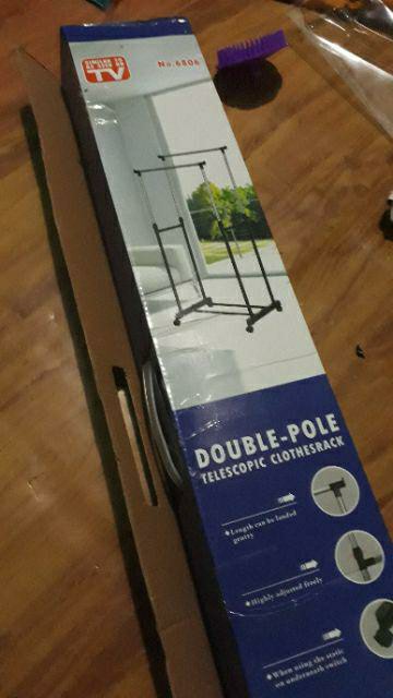 Stand Hanger Double - Gantungan Baju Double 4 Roda