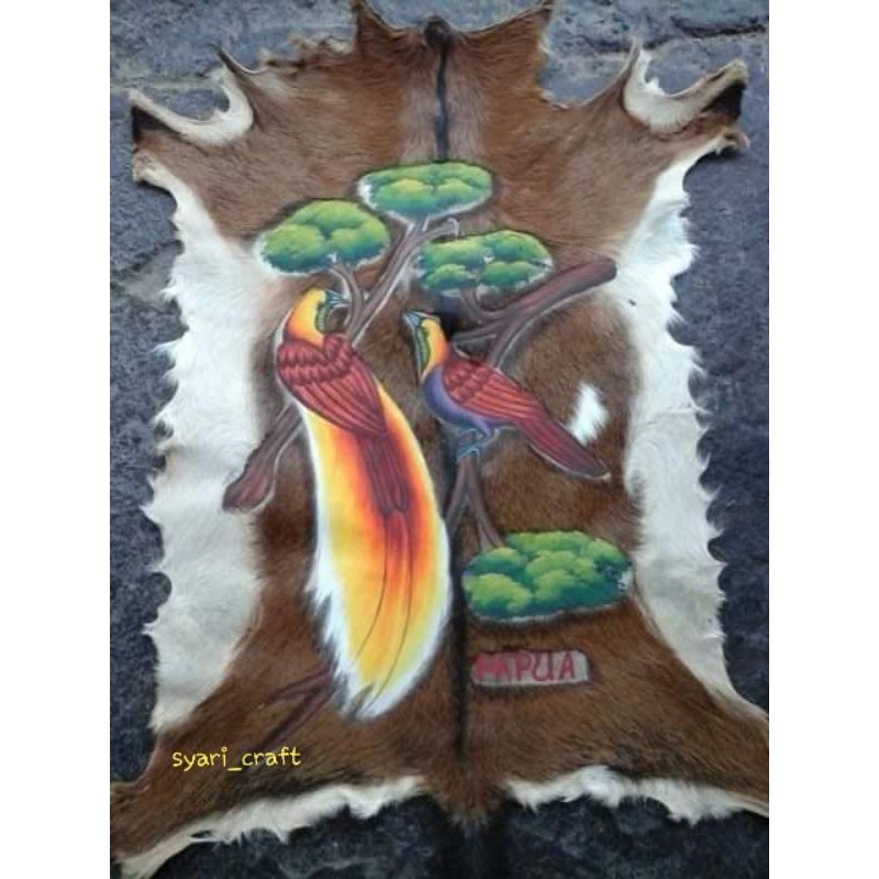 HIASAN DINDING LUKISAN BURUNG CENDRAWASIH KULIT UTUH(RANDOM)