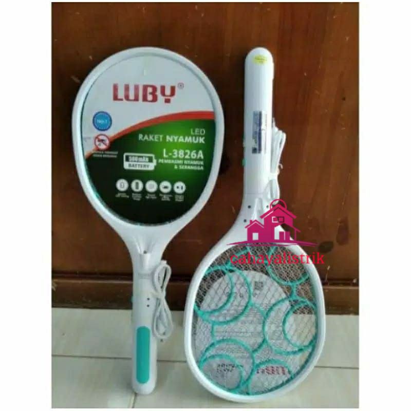 Raket Nyamuk Luby + Lampu L-3826A / 3828A / 3835A Charger