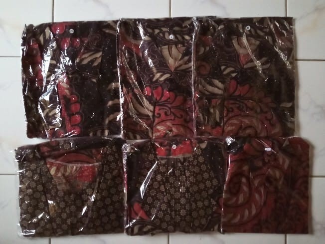 Maura Couple - Sania Ruffle Batik Keluarga Couple Jazy Gamis Syari - Gamis Kerah Jazz Motif Puser