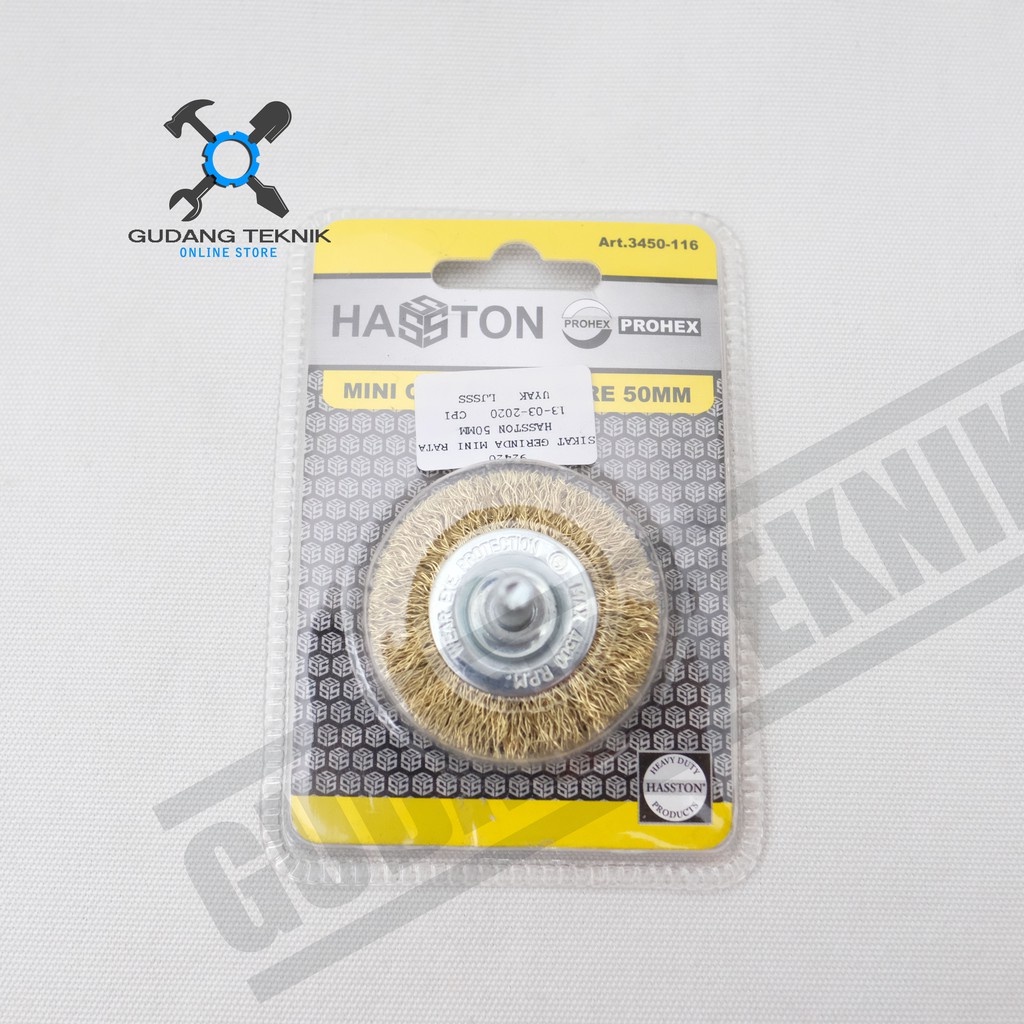 Sikat Gerinda Mini Prohex Hasston Model Piring Rata 50mm - Sikat Baja Hasston Prohex 50 mm 3450-116