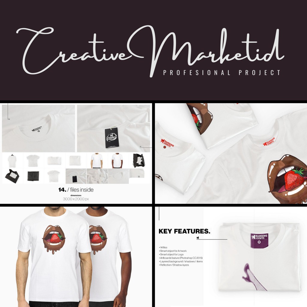 Pro 14 White T-Shirt Presentation Mockup BIJ Version - Creative Marketid-2