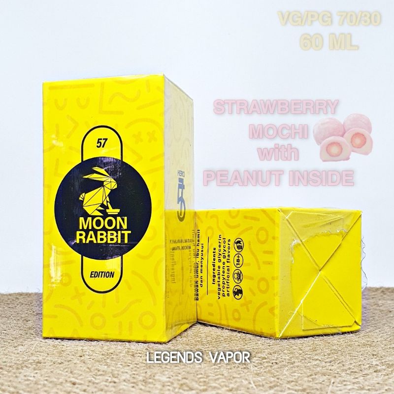 FREEBASE - LIQUID MOON RABBIT Strawberry Mochi Peanut Inside 60ML AUTHENTIC