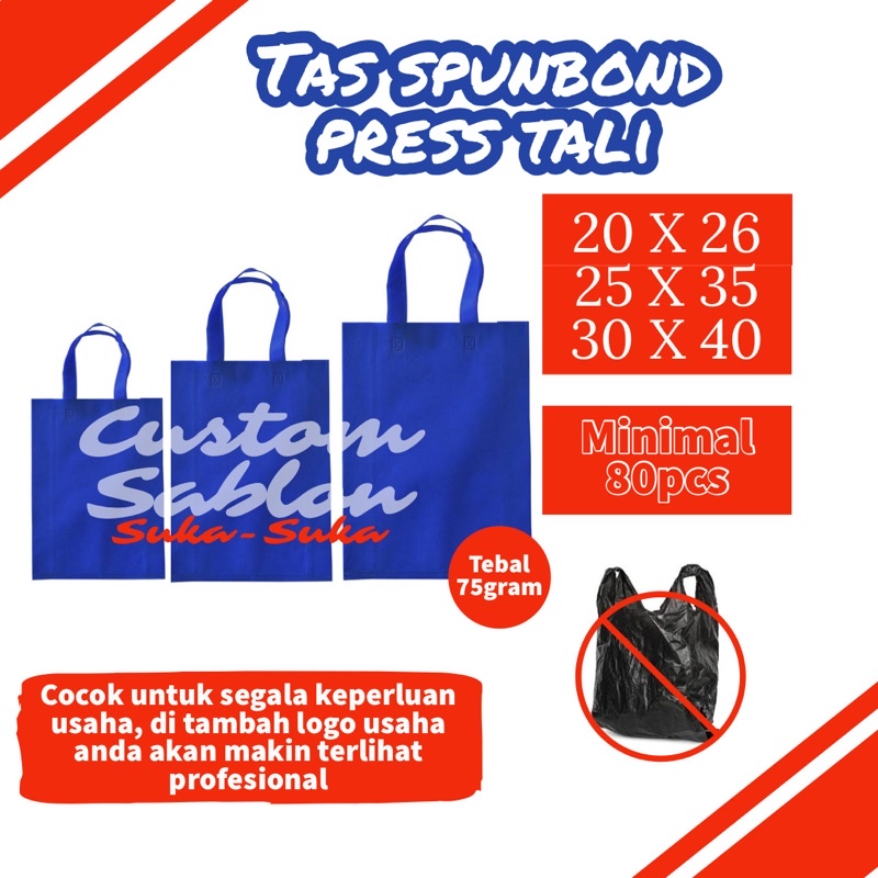 

TAS BELANJA Tas Spunbond tali GRATIS SABLON | souvenir | goodie bag | tas furing.