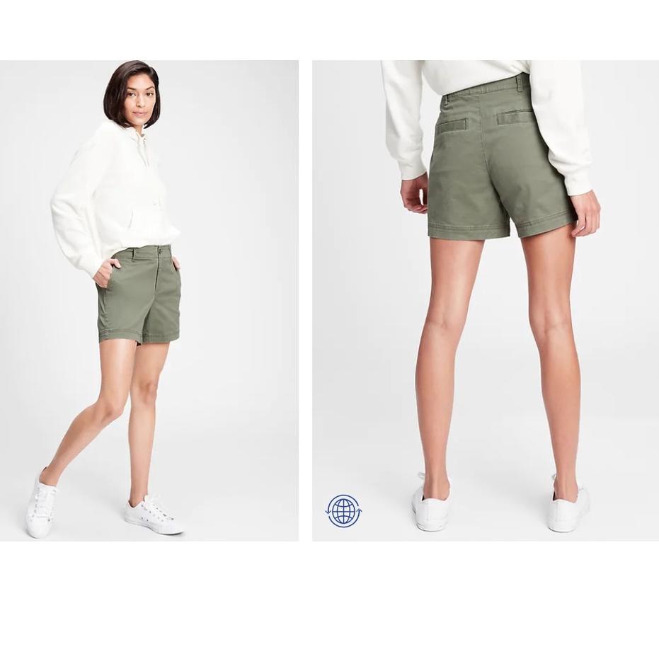 U0g0F--GAP Khaki Girlfriend Shorts GP53 GIRLFRIEND SHORTS