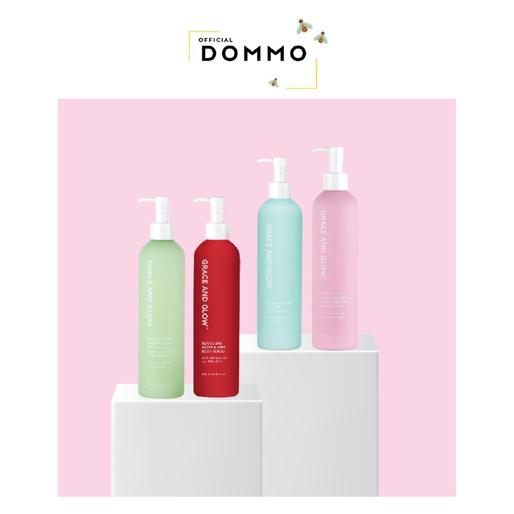 DOMMO - D8091 Grace &amp; Glow  English Pear Freesia Black Opium Body Serum Body Wash - Body Scrub Shampoo