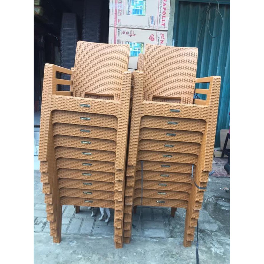 Kursi Sender Plastik Motif Anyaman Rotan Napolly 8R3 Arm Tresshop_