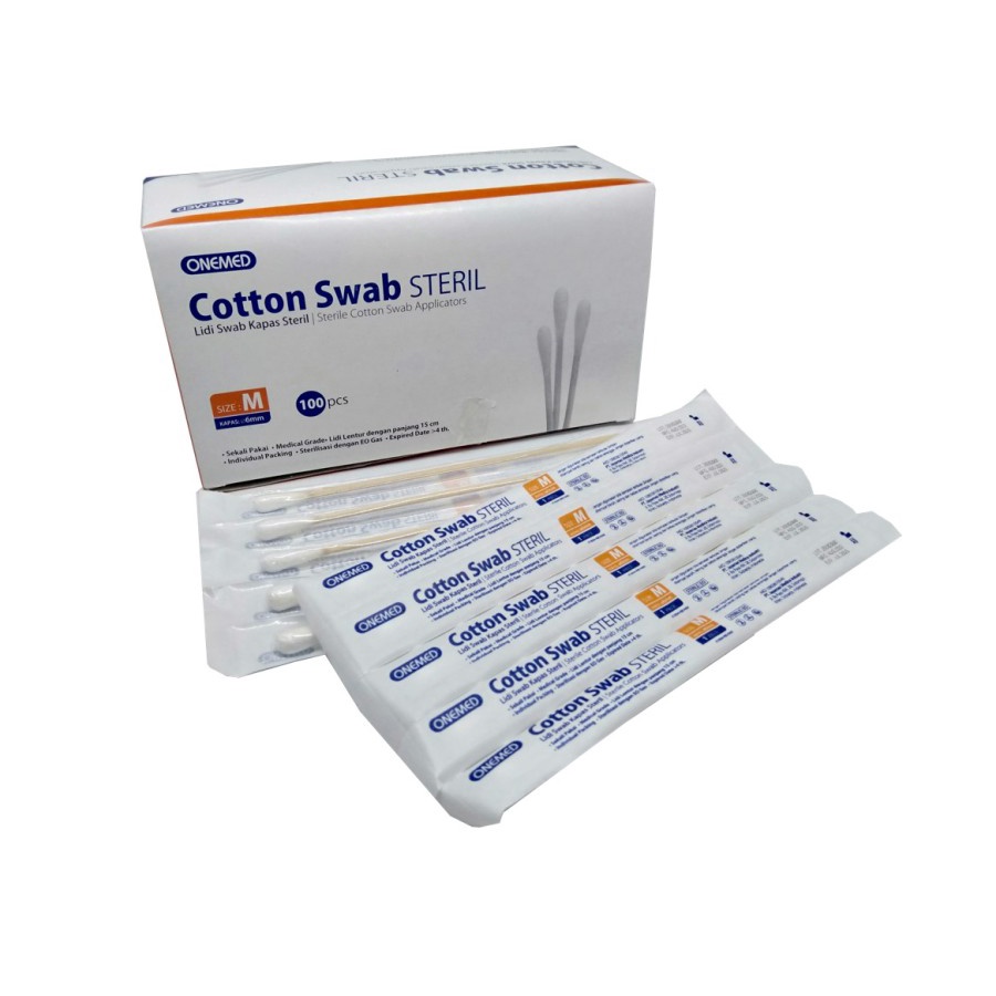 Cotton Swab Steril Onemed Isi 100