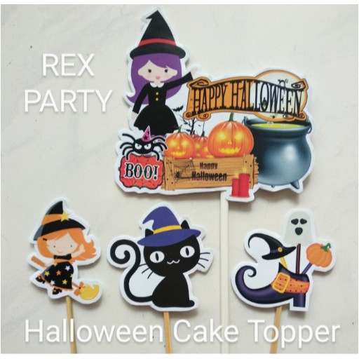 Halloween Cake Topper/Cupcake Topper/Topper Kue Halloween/Cake Topper - CakeTopperSet1