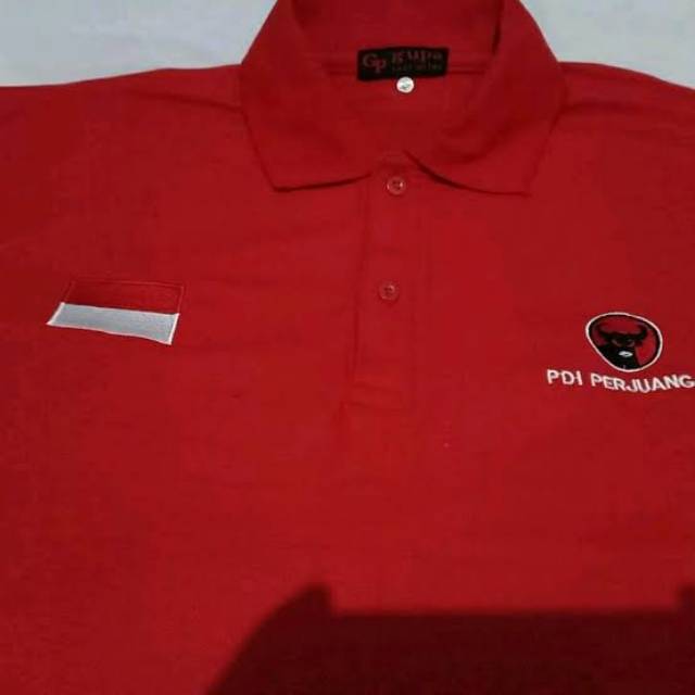 Kaos Polo wangki PDI PERJUANGAN / kaos Polotshirt / kaos Distro partai PDI kualitas Bordir