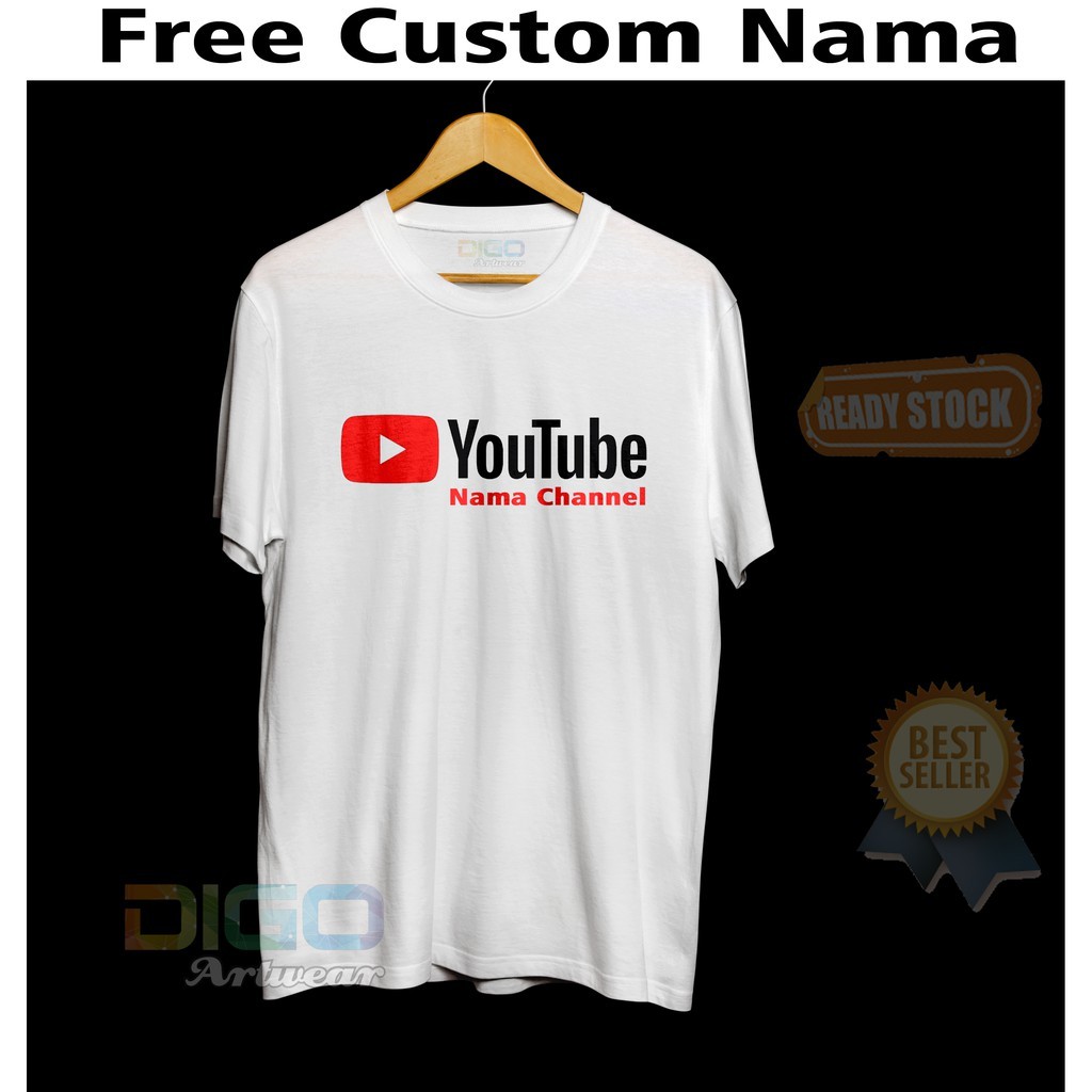 T-SHIRT BAJU KAOS DISTRO YOUTUBE CUSTOM CHANNEL COMBED 30S