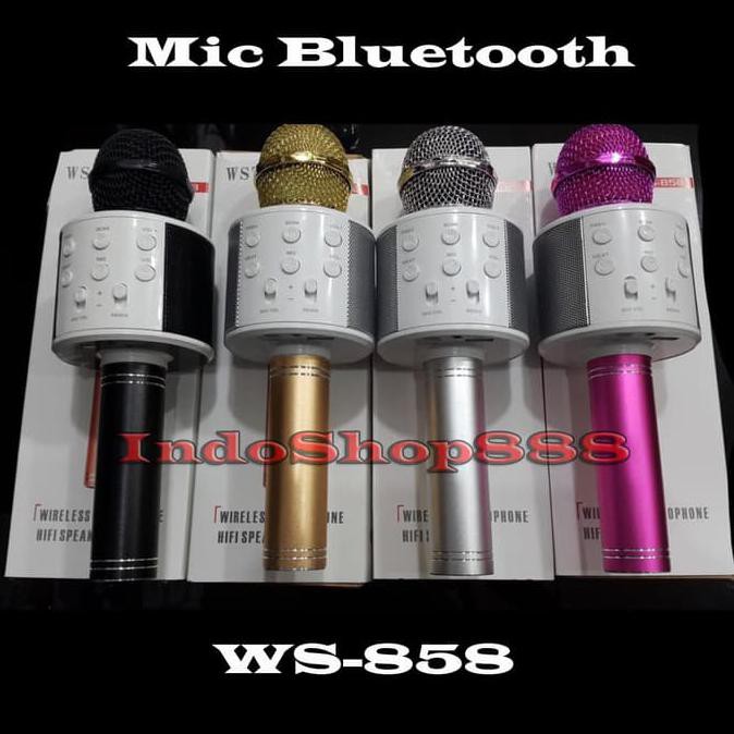 Mic Karaoke Bluetooth WS858 / Mic WS 858 / Mic wireless Microphone