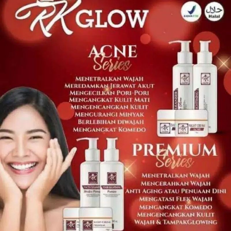 RK GLOW PREMIUM /PAKET RK GLOW ACNE  CREAM RK GLOW PREMIUM BPOM ORIGINAL 100%
