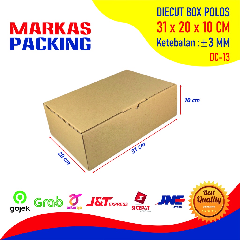 

Kardus Box Die Cut 31x20x10 CM Kotak Dus Packing Packaging Polos