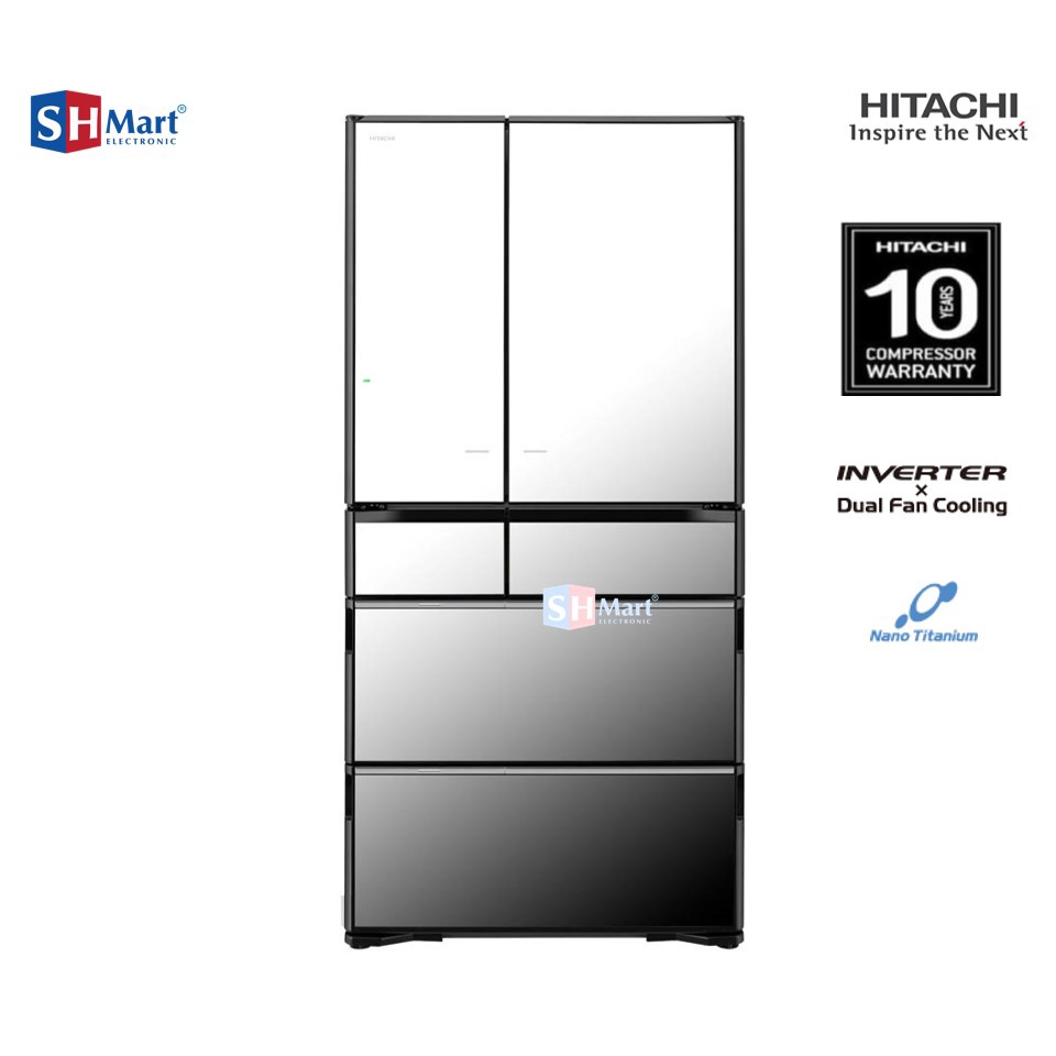 KULKAS HITACHI KAPASITAS 735 LITER MIRROR R-ZX740KNX / RZX740KNX JAPAN SERIES GARANSI RESMI